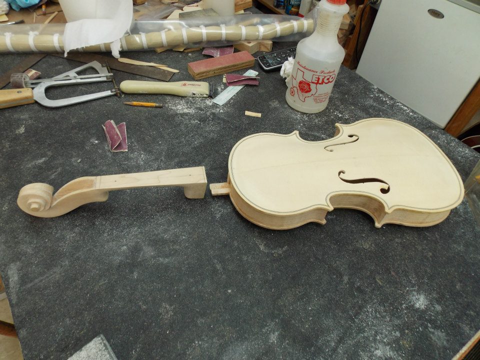 Cello's little brother -- Neck ready to be attached.